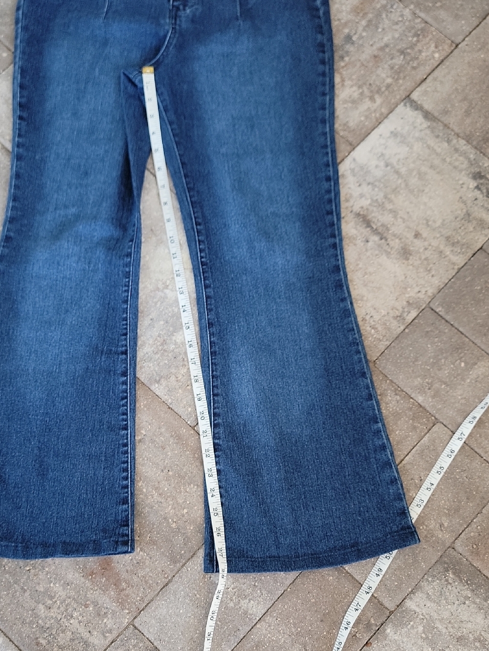 True Craft Corset Waist Flare Dark Wash Jeans Sz 12 Has Stretch No Pockets - Picture 9 of 11